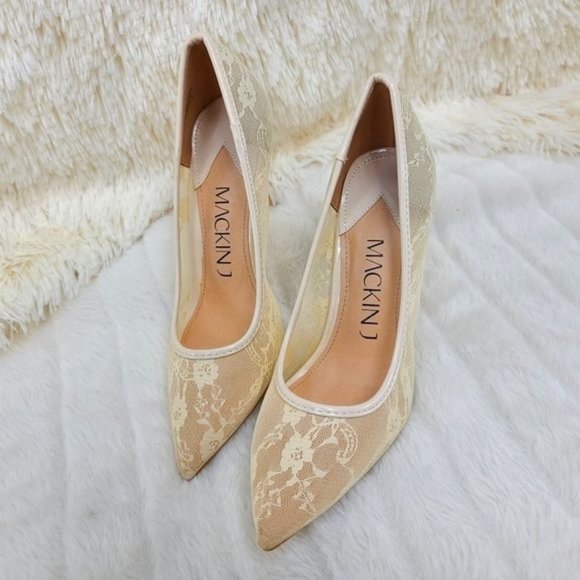 Mack J Stiletto Pumps Floral Lace 3.25" Heels Sizes Varies - Picture 2 of 7